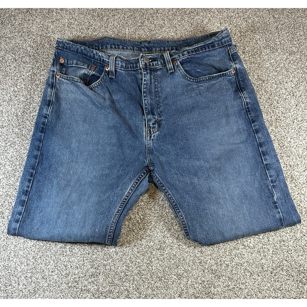 Levi's 505 Jeans Men 36x30 Regular Fit Straight Leg Medium Wash Casual Denim